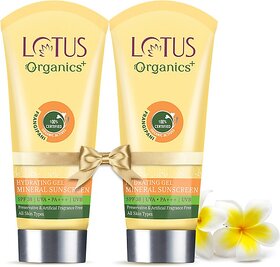 Lotus Organics+ Sunscreen - Spf 30 Pa+++ Hydrating Gel Mineral Sunscreen (100 G)