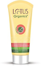Lotus Organics+ Sunscreen - Spf 50 Pa++ Sheer Brightening Mineral Sunscreen|Non Greasy & Lightweight|Spf 50 |Pa+++ (50 G)
