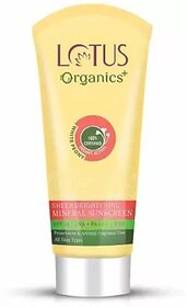 Lotus Organics+ Sunscreen - Spf 50 Pa+++ Sheer Brightening Mineral Face Sunscreen Cream Spf 50 100G (100 G)