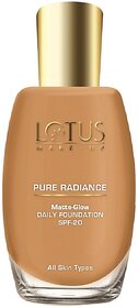 Lotus Make-Up Pure Radiance Matte-Glow Daily Foundation (Caramel, 30 Ml)