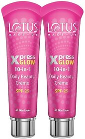 Lotus Make-Up Xpressglow Daily Beauty Creme Royal Peral 30G (Pack Of 2) Foundation (Pink, 60 G)