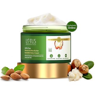 Lotus Botanicals 100% Pure Almond & Shea Butter Body Cream (200 G)