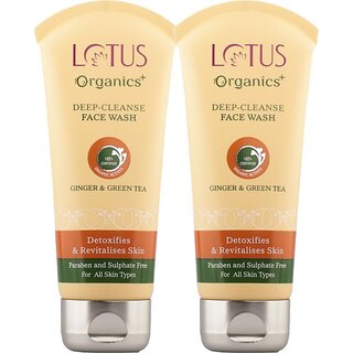 Lotus Organics+ Deep Cleanse Ginger & Green Tea Face Wash (160 G)