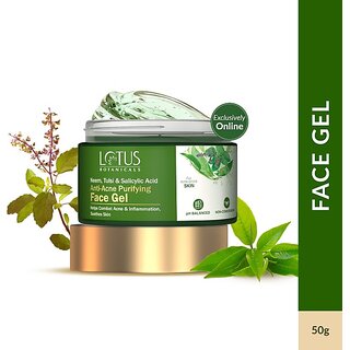 Lotus Botanicals Neem, Tulsi & Salicylic Acid Purifying Face Gel|Prevent Acne & Pimples (50 Ml)