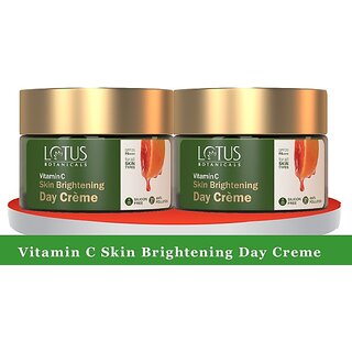 Lotus Botanicals Vitamin C Skin Brightening Day Creme ( Pack Of 2 ) ( 50Gm x 2Pc ) (100 G)