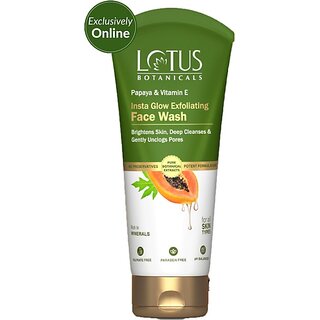 Lotus Botanicals Papaya & Vitamin E Insta Glow Exfoliating 200Ml Face Wash (200 Ml)