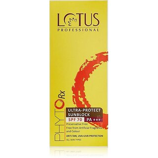 Lotus Professional Sunscreen - Spf 70 Pa+++ Phyto Rx Ultra Protect Sunblock Spf 70 Pa+++, 50G (50 G)
