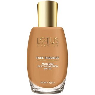 Lotus Make-Up Pure Radiance Matte-Glow Daily Foundation (Caramel, 30 Ml)