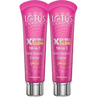 Lotus Make-Up Xpressglow Daily Beauty Creme Royal Pearl 15G(Pack Of 2) Foundation (Pink, 30 G)
