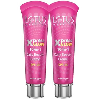 Lotus Make-Up Xpressglow Daily Beauty Creme Royal Peral 30G (Pack Of 2) Foundation (Pink, 60 G)