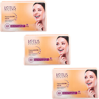 Lotus Herbals Papaya glow 6 Easy Steps 1 In 1 Facial Kit Reduces Pigmentation Instant Glow  57G  ( Pack Of 3)