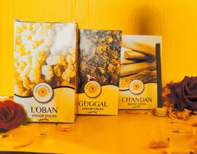 Kasturba Natural Premium DHOOP STICKS Box 3x80Gm  No Bamboo  No Charcoal  Dhoop Stick  Dhup  Pooja Dhoop Sticks (3