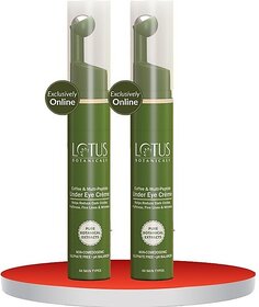 Lotus Botanicals Coffee And Multi-Peptide Under Eye Creme With Vitamin E ( Pack Of 2 ) ( 15Mlx2 ) (30 Ml)