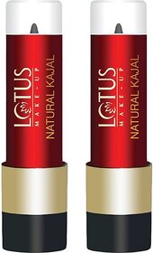 Lotus Make-Up Natural Kajal (Pack Of 2) (Black, 4 G)