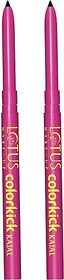 Lotus Make-Up Colorkick Kajal Black Pencil Stick Smudge Proof Water Proof (Black, 0.56 G)
