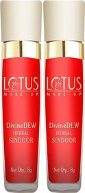 Lotus Make-Up Divine Dew Herbal Sindoor Love Drop 8G(Pack Of 2) Liquid (Red)