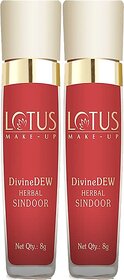 Lotus Make-Up Divine Dew Herbal Sindoor Rosy Blush 8G(Pack Of 2) Liquid (Maroon)