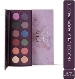 Lotus Make-Up Proedit Eye Primer Infused Pigmented Eyeshadow Palette Glam Goddess12 Shades 16.8 G (Multicolor)