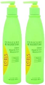 Lotus Professional Pedicure And Manicure Citrus Hand And Foot Moisturiser (500 Ml, Set Of 2)