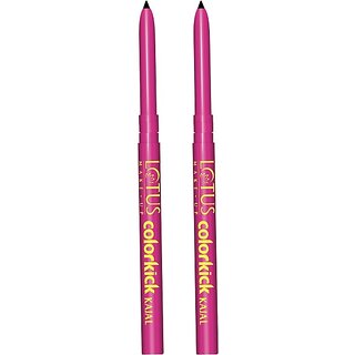 Lotus Make-Up Colorkick Kajal Black Pencil Stick Smudge Proof Water Proof (Black, 0.56 G)