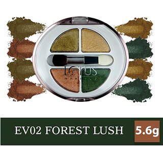 Lotus Make-Up Ecostay Velvet Eye Shadow Palette, Eye Color Powder Makeup 5.6 G (Forestry)