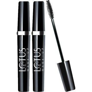 Lotus Make-Up Maxlash Volumnising Botanical Waterproof Mascara Black 4G(Pack Of 2) 8 G (Black)