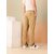 MEGHZ Men Straight Fit Khaki Cotton Blend Trousers