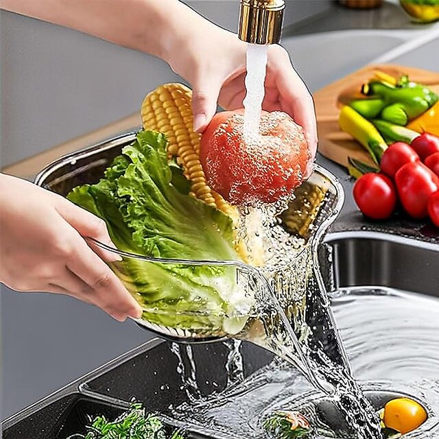 Buy Multifunctional Drainer Basket - 2025 New Fruit Cleaning Bowl with ...