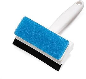 2 in 1 Glass Wiper Cleaning Brush Mirror Grout Tile Cleaner Washing Pot Brush Double-Sided Glass Wipe Bathroom Wiper Window Glass Wiper