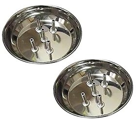 2Pcs) (5 Stick) Stainless Steel Agarbatti Stand with Ash Catcher Incense Holder  Dhoop Stick Holder