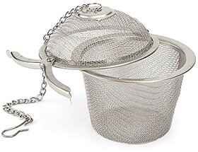 Stainless Steel Tea Filter Infuser 4.5cm Basket Shaped Tea Infuser for Green Tea|Loose Tea Leaf and Tea Bags with a Chain and a Hook