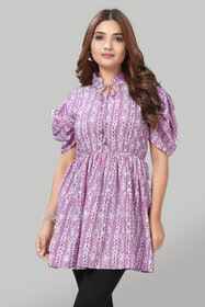 ZELZIS Women Floral Tie Up Neck Solid Crepe Ruffle Tops