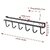 Multifunctional 6 Metal Door Organiser Hook Hanger Metal 6 Pin Nail Free Rack Wall Hanger (Multicolor Pack of 2)