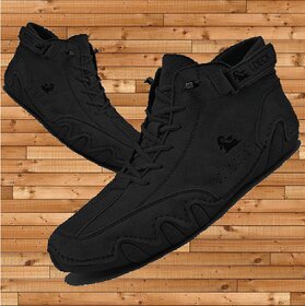 Fashlook Black Men's Casual Fashion Sneakers - Lightweight, Breathable