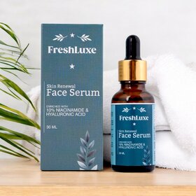 FreshLuxe Skin Renewal Face Serum , 10 Niacinamide  Hyaluronic Acid , Hydrating  Brightening , Unisex , 30ml