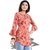 ZELZIS Women Floral Tie Up Neck Solid Crepe Ruffle Tops
