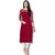 ZELZIS Women's Solid Crepe Straight Kurtis  Round Neck  Three-Quarter Sleeves  Calf Length  Casual  Daily Wear