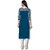 ZELZIS Women's Solid Crepe Straight Kurtis  Round Neck  Three-Quarter Sleeves  Calf Length  Casual  Daily Wear