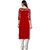 ZELZIS Women's Solid Crepe Straight Kurtis  Round Neck  Three-Quarter Sleeves  Calf Length  Casual  Daily Wear