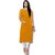 ZELZIS Women's Solid Crepe Straight Kurtis  Round Neck  Three-Quarter Sleeves  Calf Length  Casual  Daily Wear