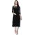 ZELZIS Women's Solid Crepe Straight Kurtis  Round Neck  Three-Quarter Sleeves  Calf Length  Casual  Daily Wear