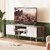 TV Stand for 55 Inch TV, Entertainment Center with Adjustable Shelf, 2 Cabinets, TV Console Table, Media Console, Solid