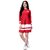 ZELZIS Women's Solid Fit  Flare Crepe Dress  Knee-Length  Round Neck  Three-Quarter Sleeves  Casual  Party Wear