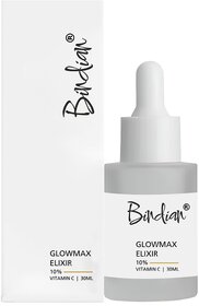 Bindian Glowmax Elixir10% Vitamin C Booster Face Serum, Increases Skin's Glow Instantly and Reduces Spots Overtime, with  & Lemon Aspen Extract, for Men & Women, 30 ml
