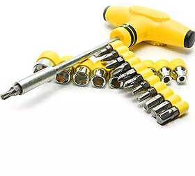 UnV 21 Pcs Screwdriver Socket Tool Kit (Yellow)