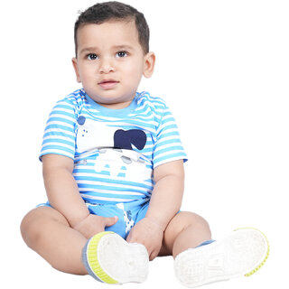 Kid Kupboard Cotton Baby Boys T-Shirt and Short Set, Multicolor, Half-Sleeves, 12-18 Months KIDS7349
