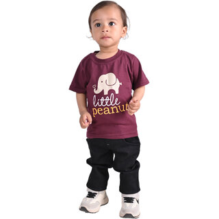 Kid Kupboard Cotton Baby Boys T-Shirt, Purple, Half-Sleeves, 2-3 Years KIDS7361