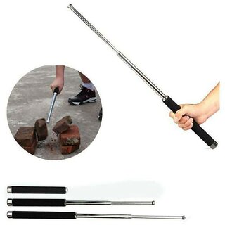 Cribking Self Defence Stick Rod Foldable Self Defence Steel Rod Foldable Rod Metal Rod Self Safety Rod Self Safety Car Metal Rod