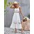 ZELZIS Women Flower Crochet Wide Strap Stylish Midi Dress