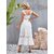 ZELZIS Women Flower Crochet Wide Strap Stylish Midi Dress